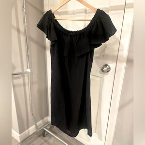 Tommy Bahama black on/off shoulder dress, Sz Medium